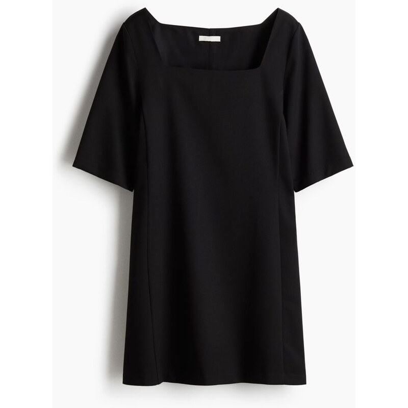H&M - Keprové šaty shift dress - Černá