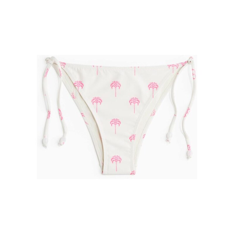 H&M - Tie tanga bikini bottoms - Bílá/Palmy