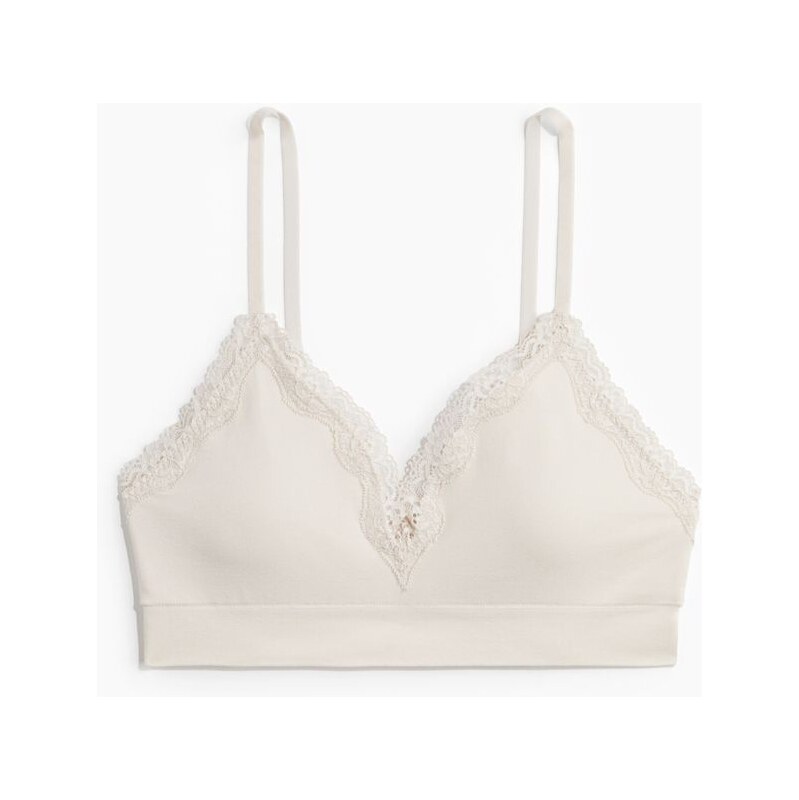 H&M - Bezešvá vyztužená podprsenka - béžová 108157726