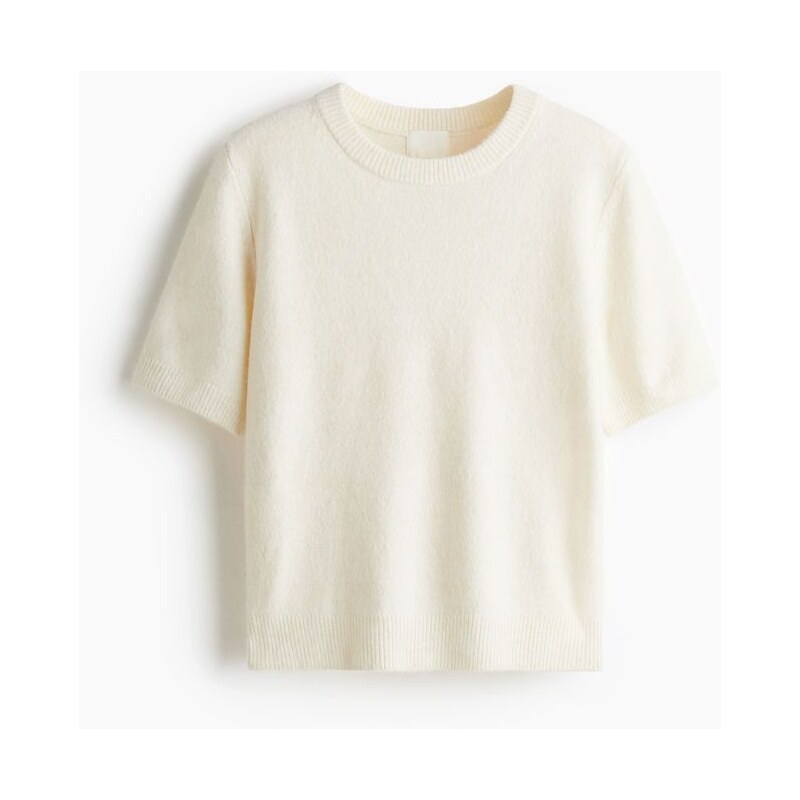 H&M - Svetřík z jemného úpletu - béžová 108157789