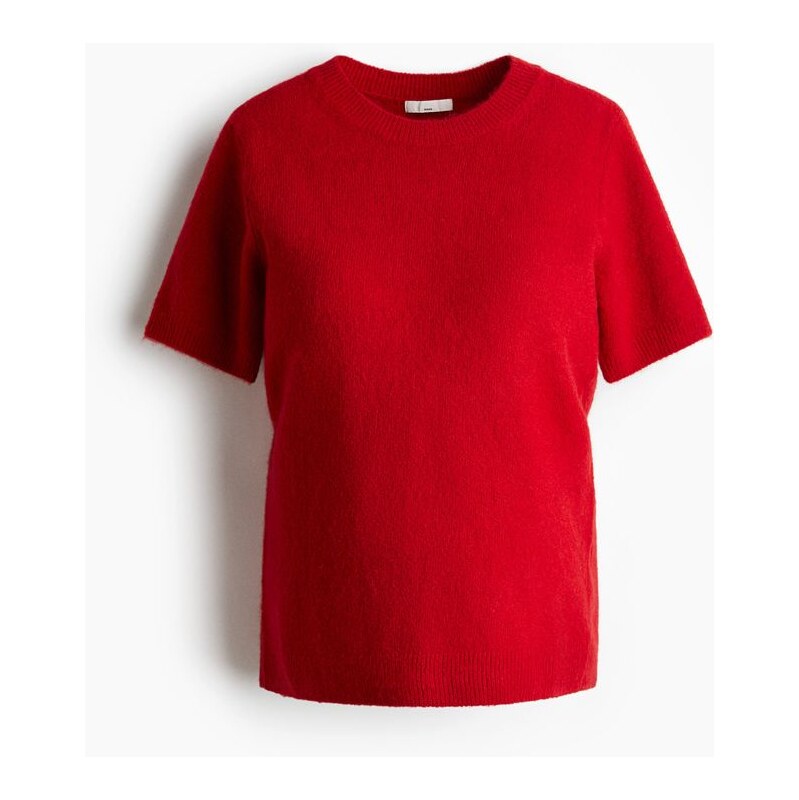 H&M - MAMA Top z jemného úpletus krátkými rukávy - Červená