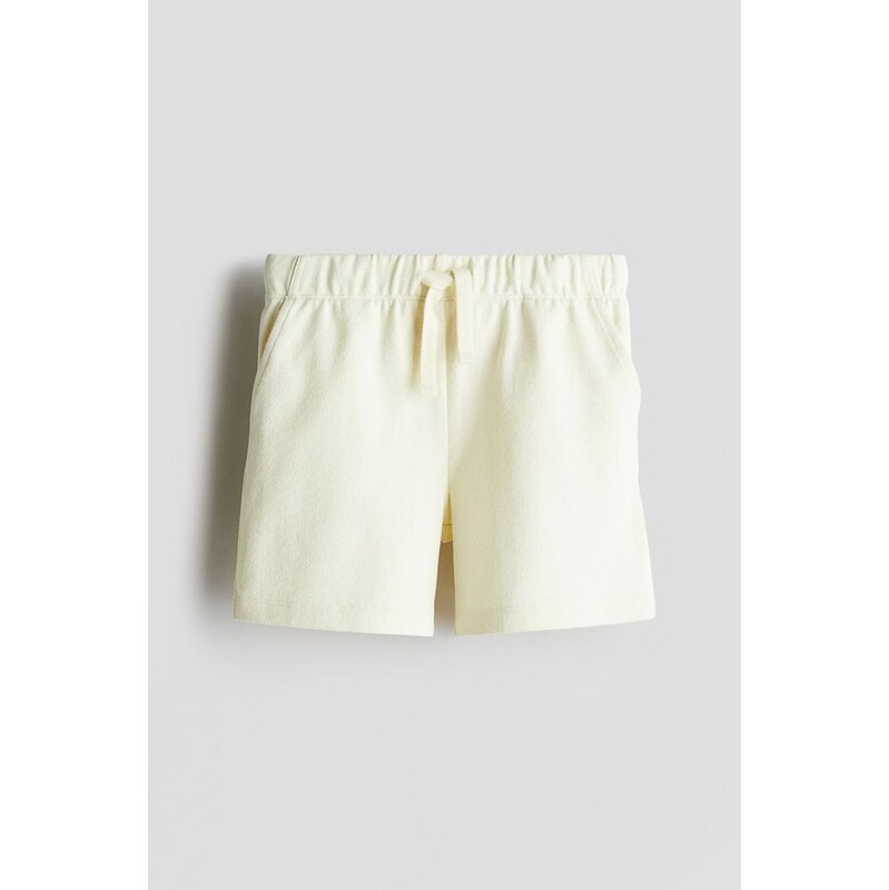 H&M - Žerzejové šortkys texturou - Světle Žlutá