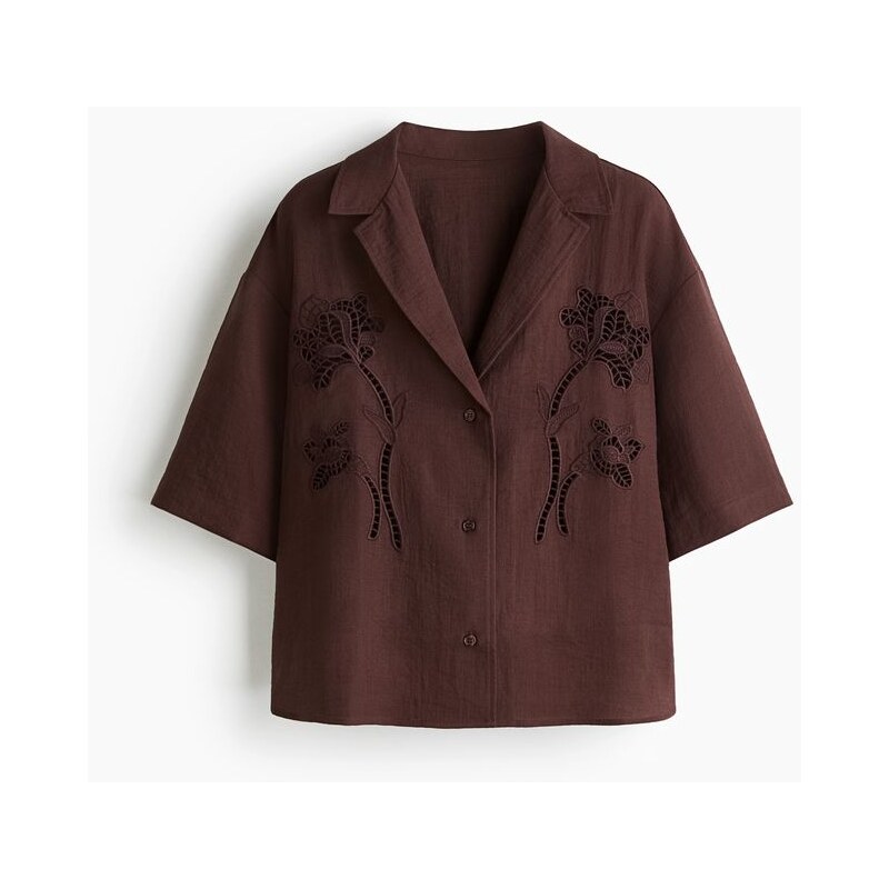 H&M - Košiles madeirou - hnědá 108157842