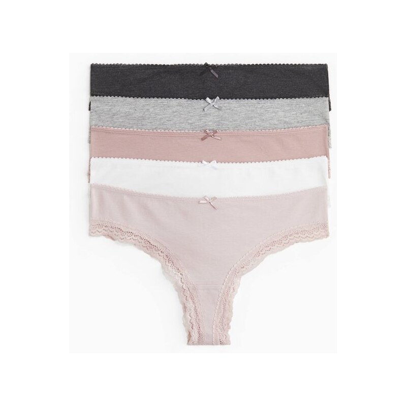 H&M - Kalhotky brazilian 5 kusů - růžová 108158080