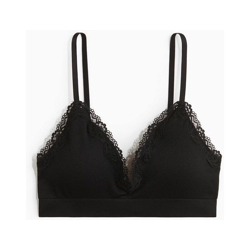 H&M - Bezešvá vyztužená podprsenka - Černá
