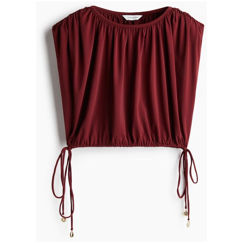 H&M - Plisovaný top - Vínová