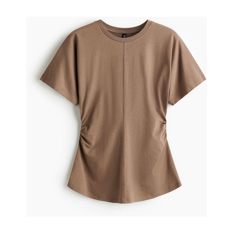 H&M - Řasené tričko - béžová 108158277
