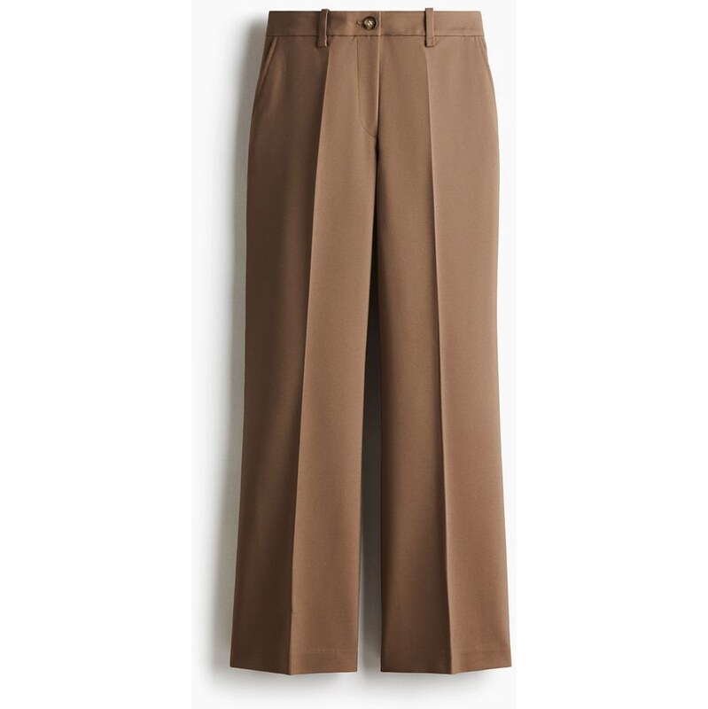 H&M - Kalhoty Bootcut - Tmavě Béžová