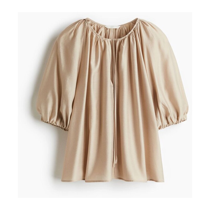 H&M - Halenkas balonovým rukávem - béžová 108158342
