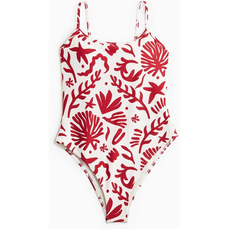 H&M - Jednodílné plavky High Legs vyztuženými košíčky - Bílá