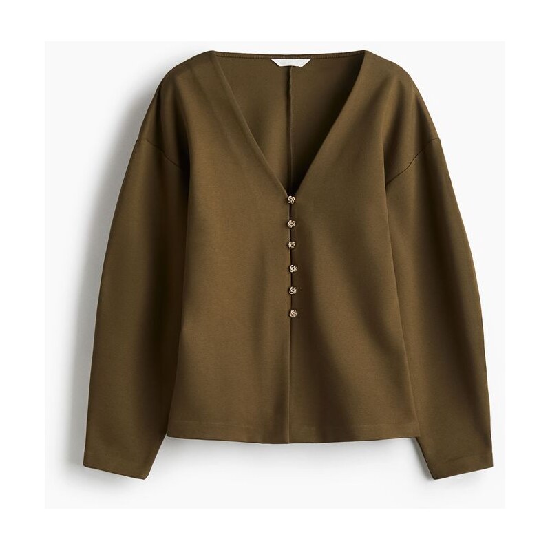 H&M - Kardigans projmutým pasem - zelená 108158433