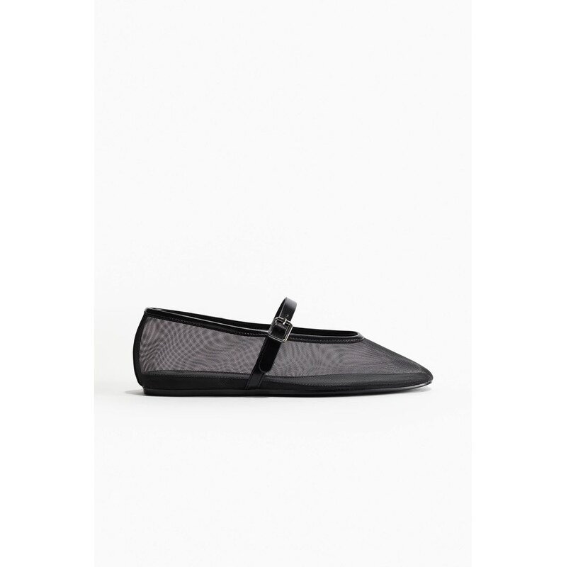 H&M - Balerínky Mary Jane zesíťoviny - černá 108158457