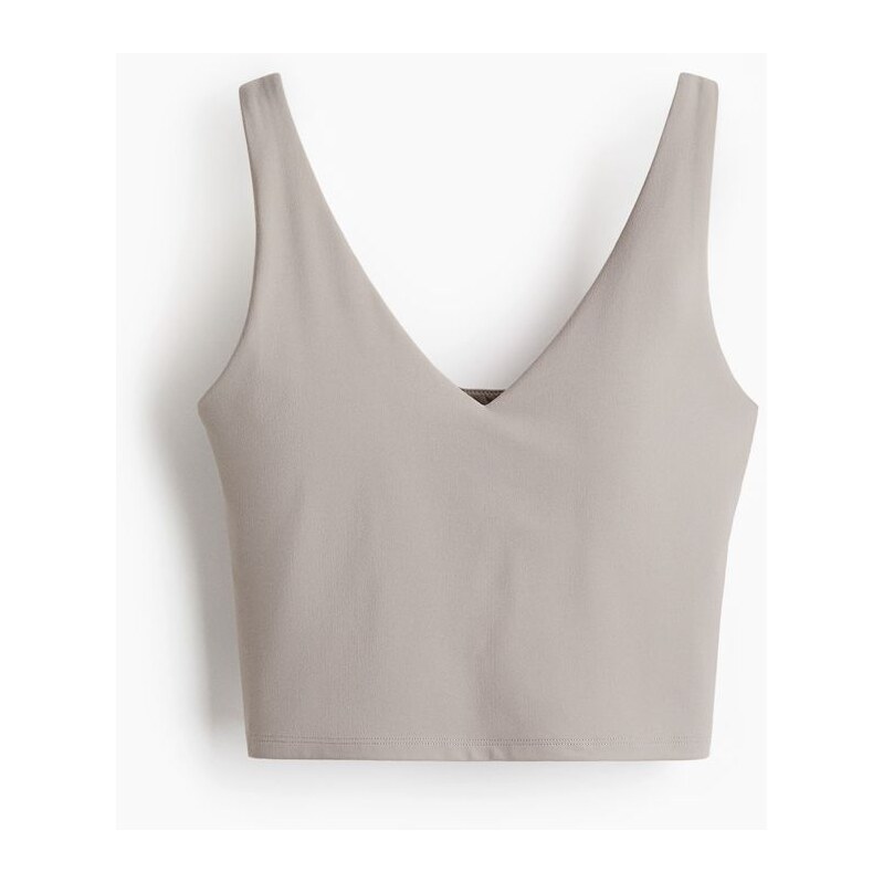 H&M - Podprsenka na jógu Medium Support SoftMove Lycra - hnědá 108158595