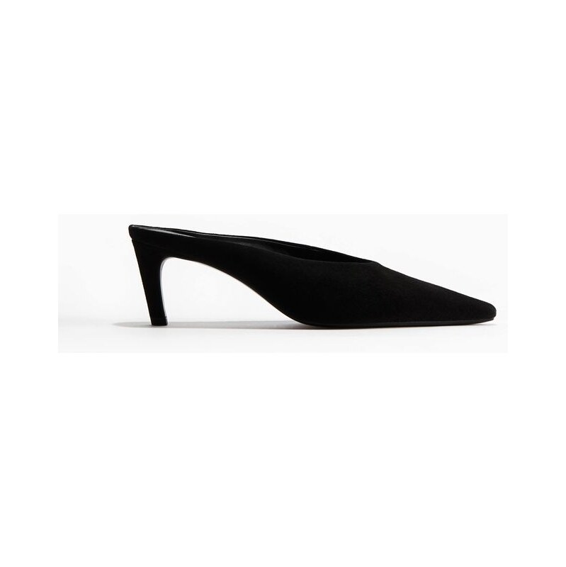 H&M - Špičaté semišové střevíčky - černá 108158763