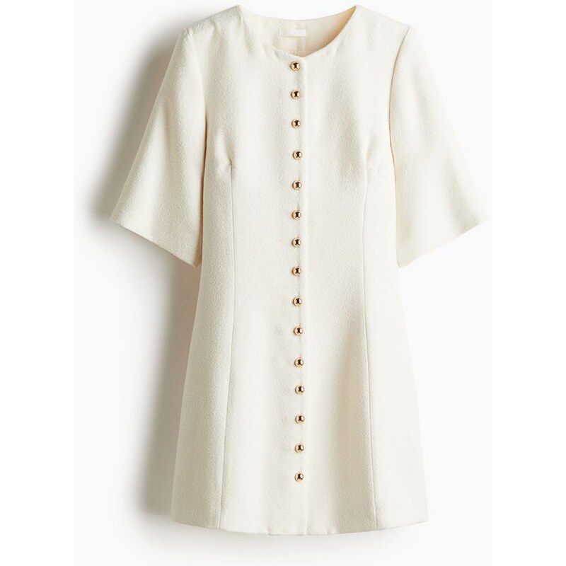 H&M - Šaty z buklé - Krémová