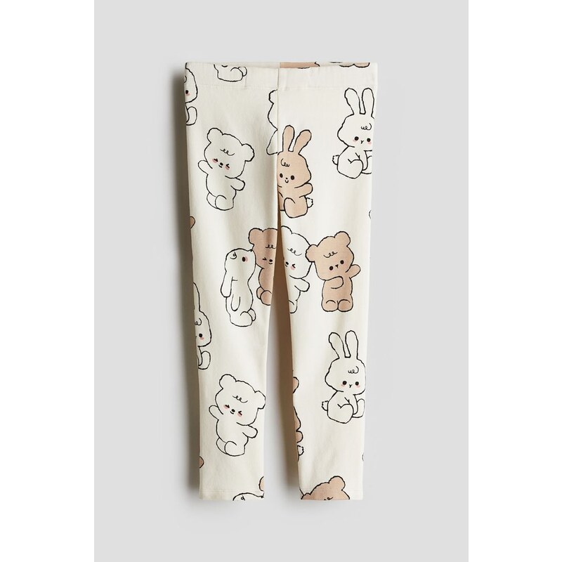 H&M - Legíny - Krémová/Medvídci