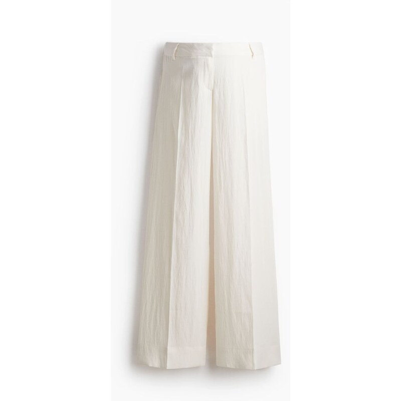 H&M - MAMA Široké elegantní kalhoty - Bílá