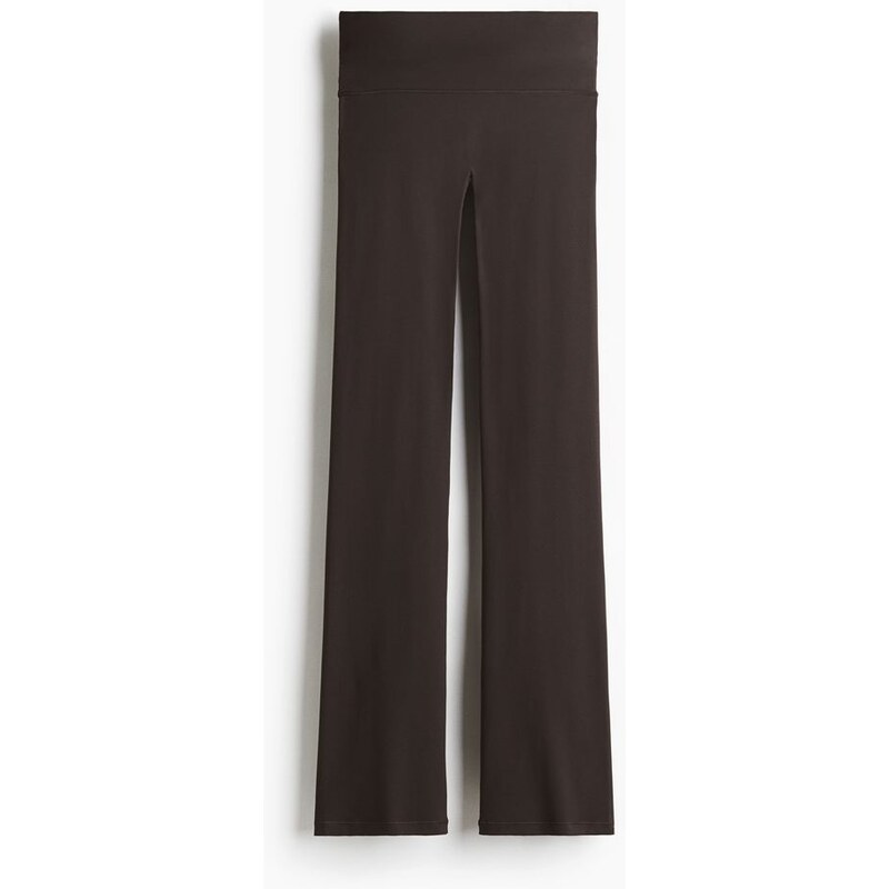 H&M - Legíny na jógu Flared SoftMove Lycra - Kávově Hnědá