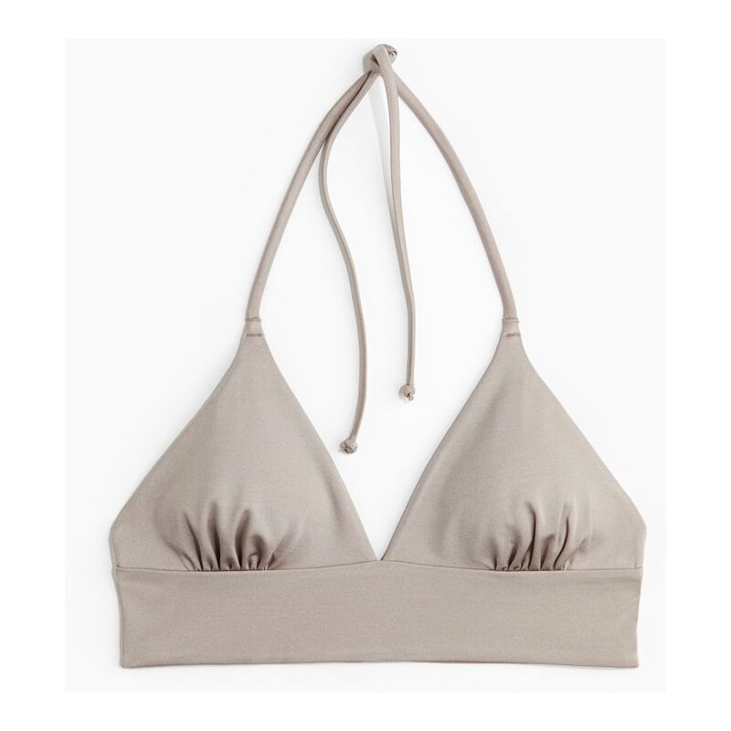 H&M - Padded triangle bikini top - Šedobéžová