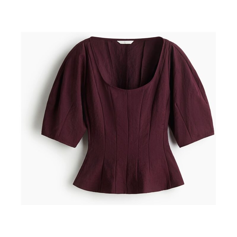 H&M - Halenkas hlubokým kulatým výstřihem - červená 108158952