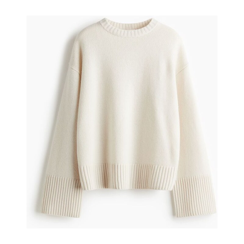 H&M - Svetr z kašmírové směsi - béžová 108159134