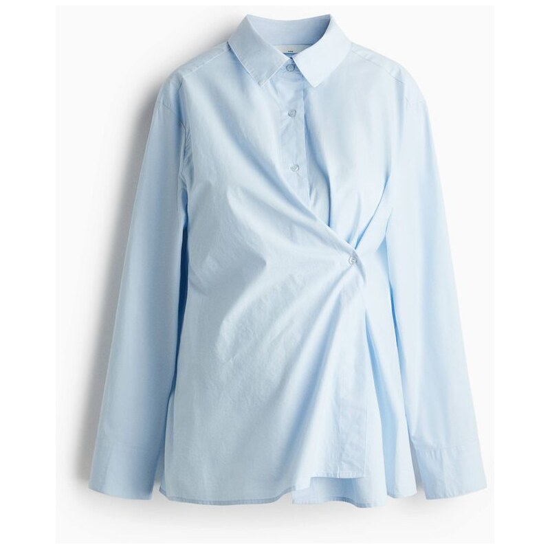 H&M - MAMA Bavlněná zavinovací košile - modrá 108159127