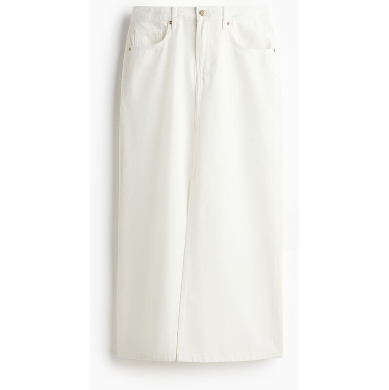 H&M - Džínová midi sukně - Bílá