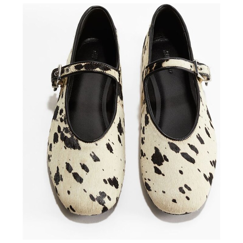 H&M - Kožené balerínky Mary Jane - černá 108159186