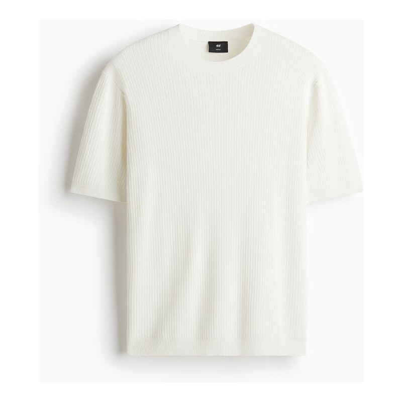 H&M - Tričko z žebrovaného úpletu Slim Fit - Bílá