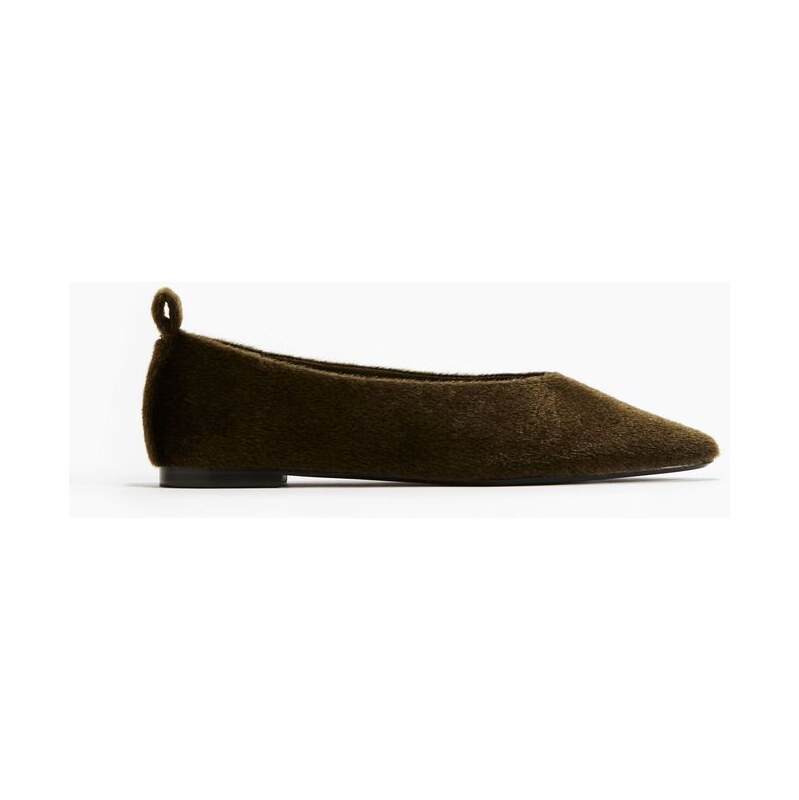 H&M - Špičaté balerínky - zelená 108159233