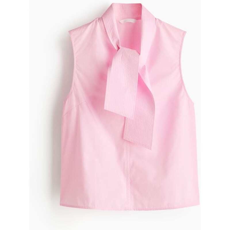 H&M - Halenkas vázačkami u krku - růžová 108159254