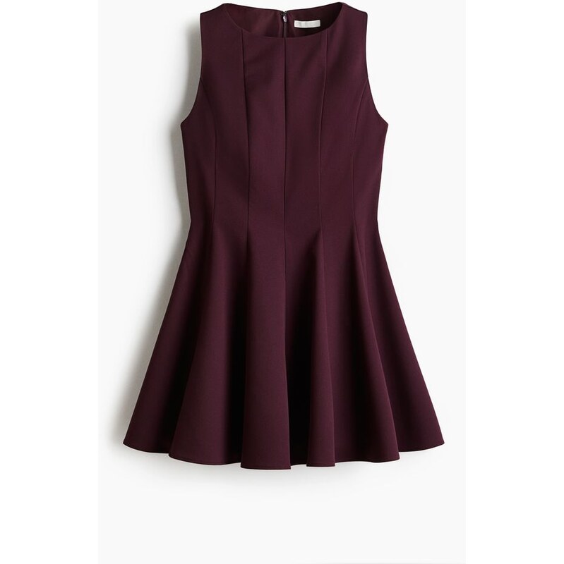 H&M - Šatys rozšířenou sukní - Vínová