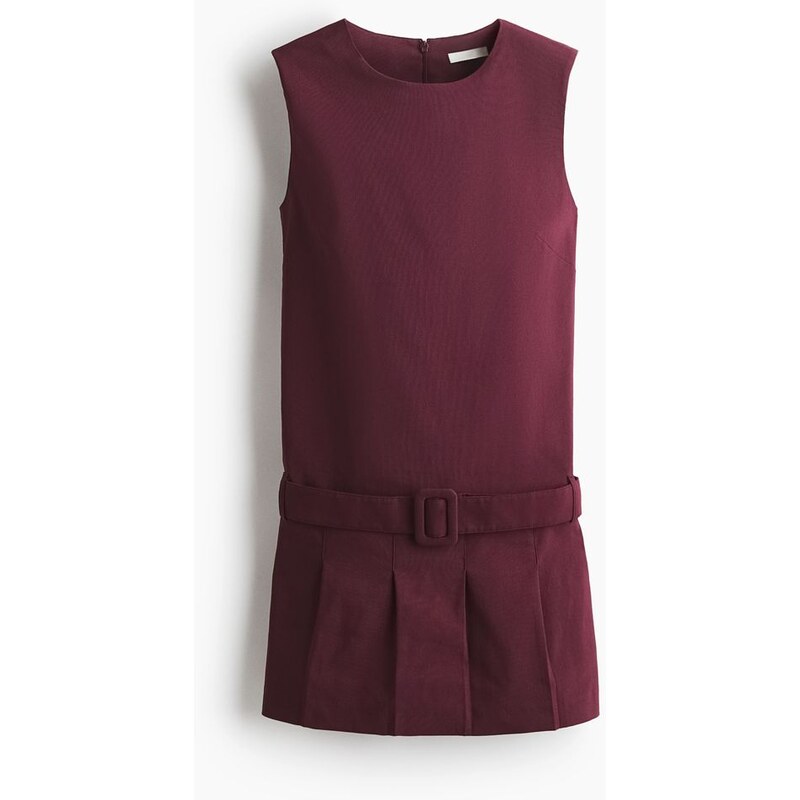 H&M - Šaty shift dresss páskem - červená 108159362
