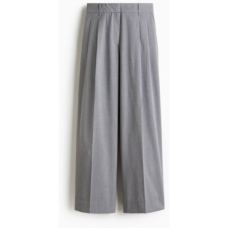 H&M - Široké elegantní kalhoty - šedá 108159423