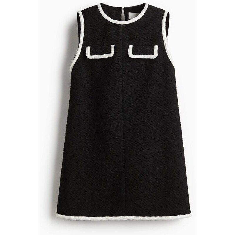 H&M - Šaty áčkového střihu z buklé - Černá/Bílá