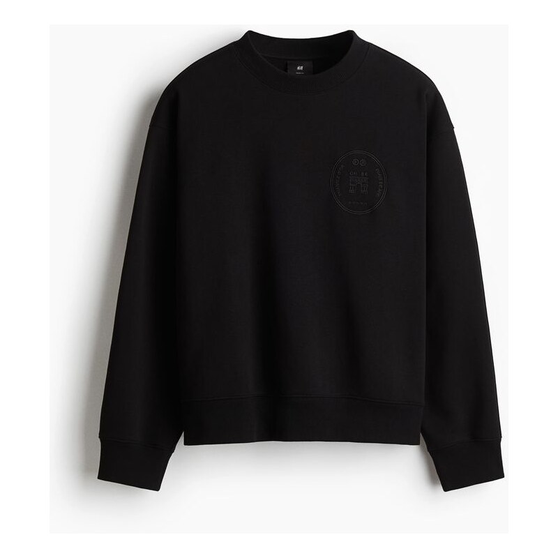 H&M - Mikinas potiskem Regular Fit - Černá