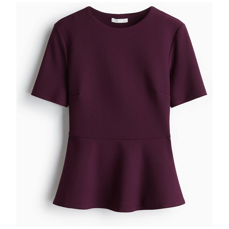 H&M - Top peplum - červená 108159848