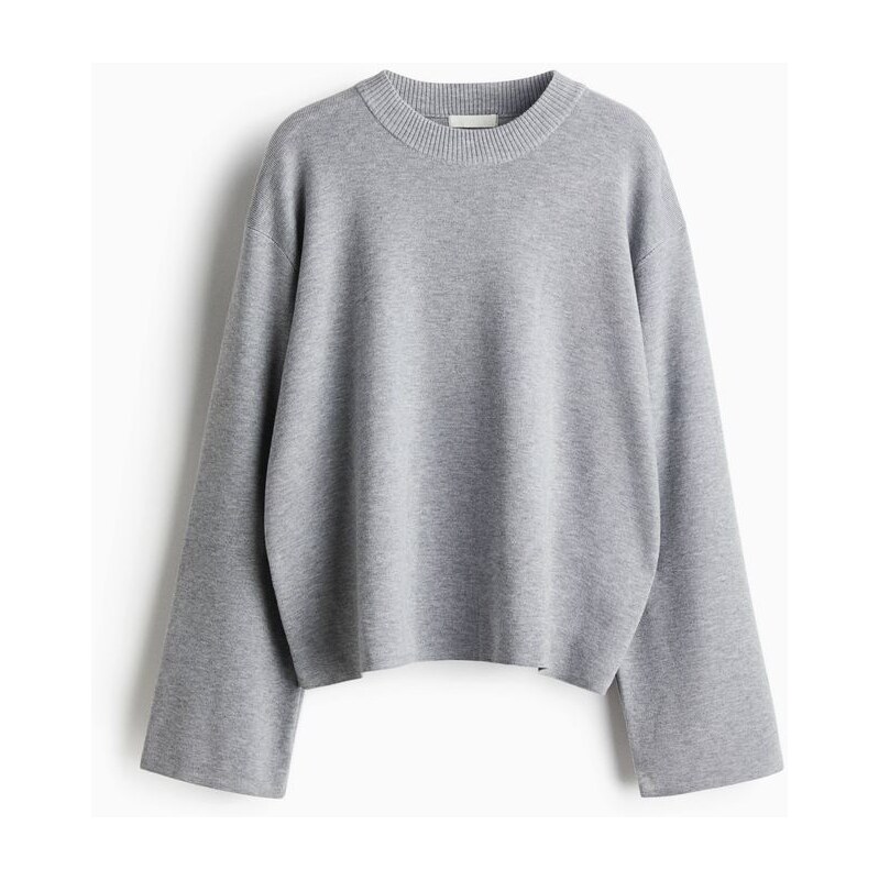 H&M - Oversized svetr - Šedý Melír
