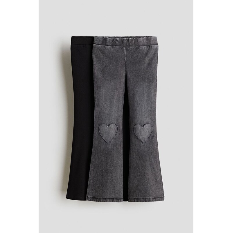 H&M - Jegíny Flared: balení po 2 - Černá/Denim Grey