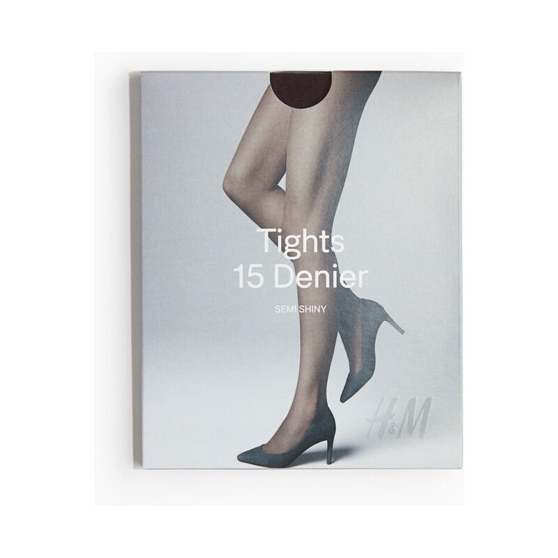 H&M - Punčocháče 15 denier - Tmavě Hnědá