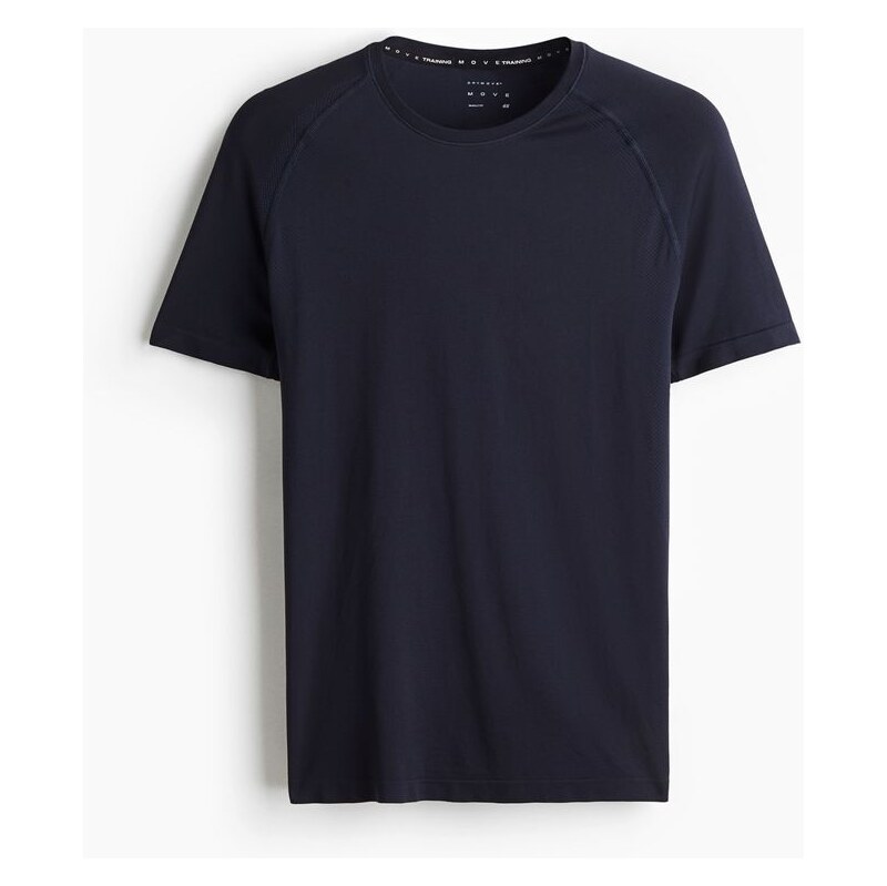 H&M - Sportovní tričko Muscle Fit DryMove - Námořnická Modř