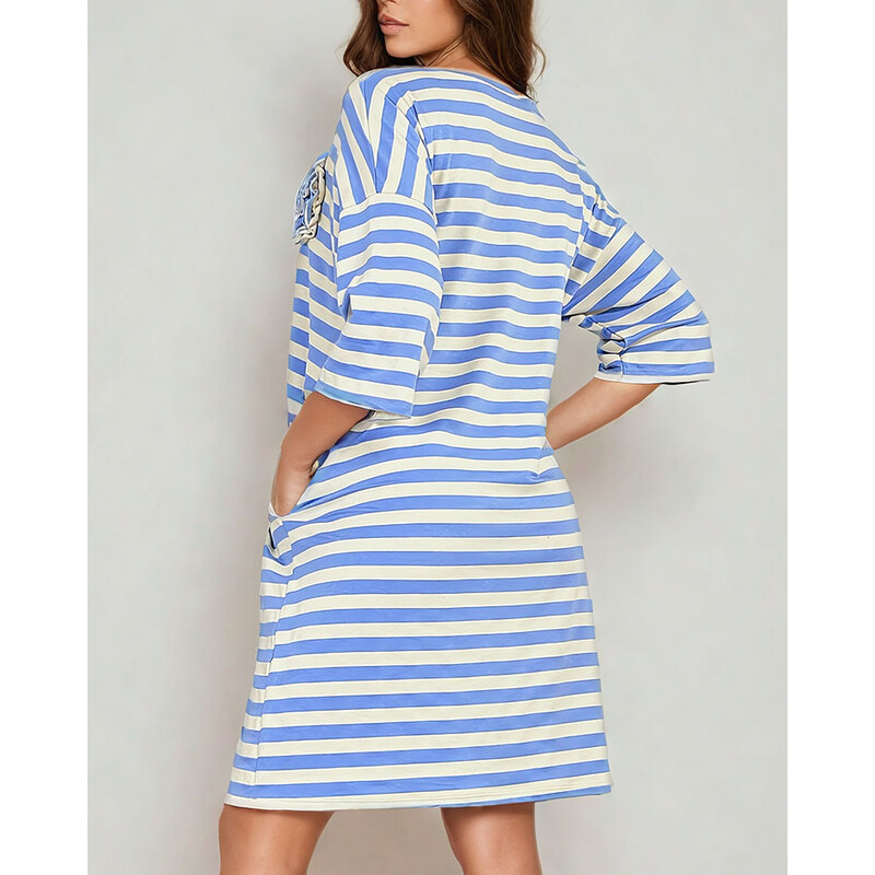Resti Womens striped oversize midi dress