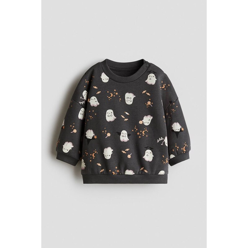 H&M - Mikinas potiskem - Tmavě Šedá/Duchové