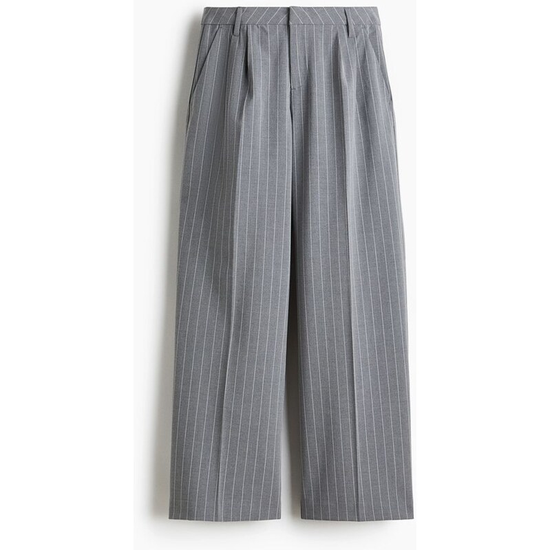 H&M - Široké elegantní kalhoty - šedá 108160434