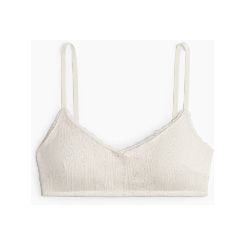 H&M - Měkká vyztužená ažurová podprsenka - bílá 108160482
