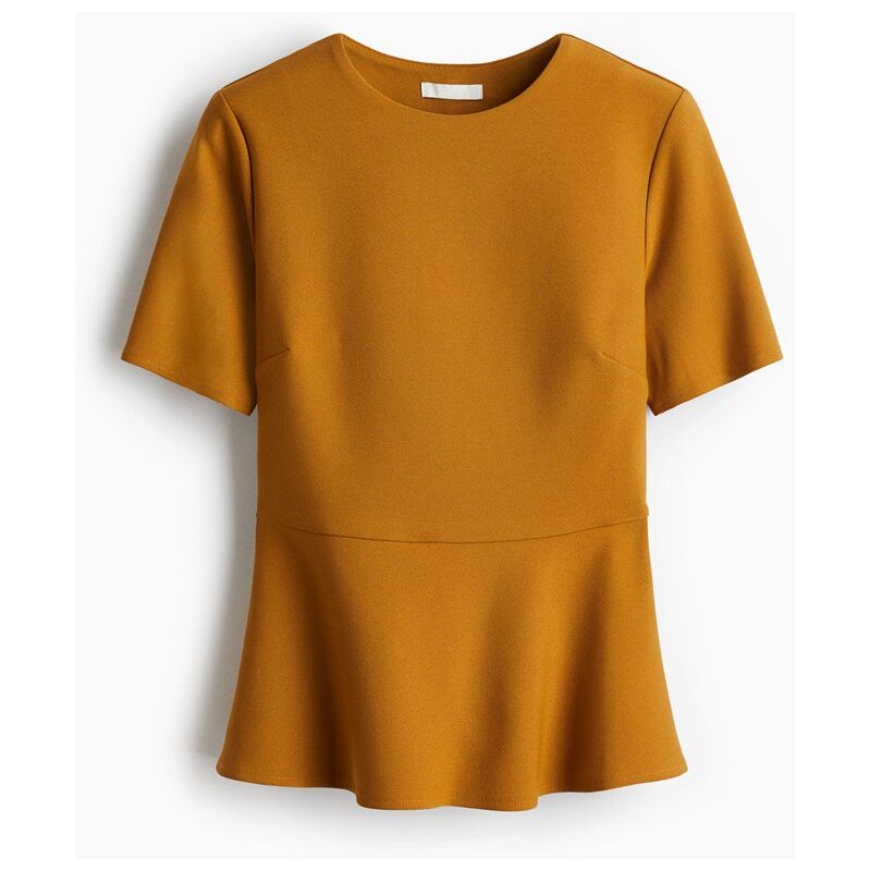 H&M - Top peplum - Hořčičně Žlutá