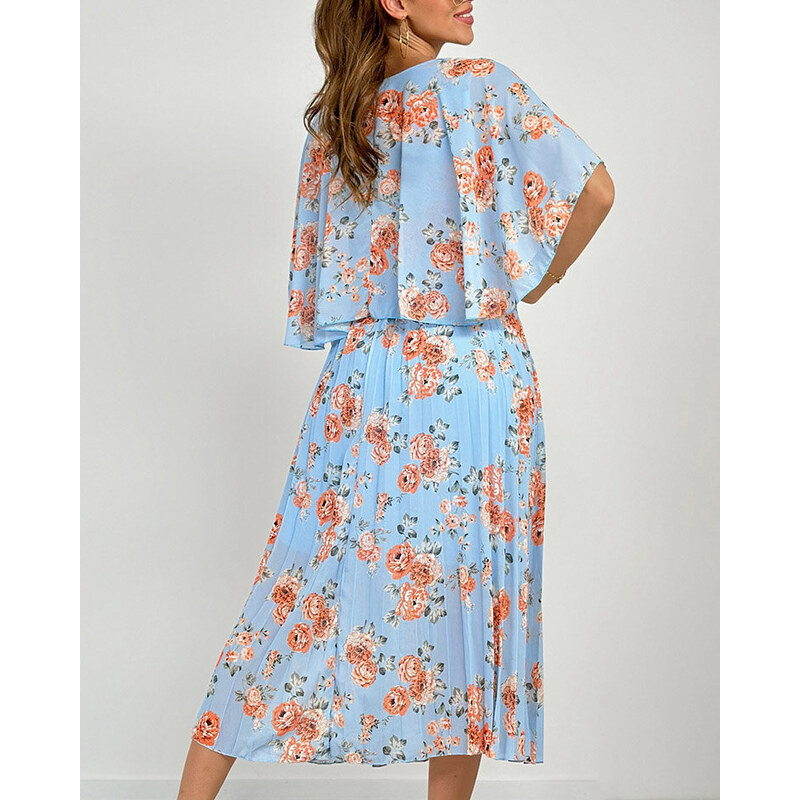 Resti Womens pleated floral midi dress