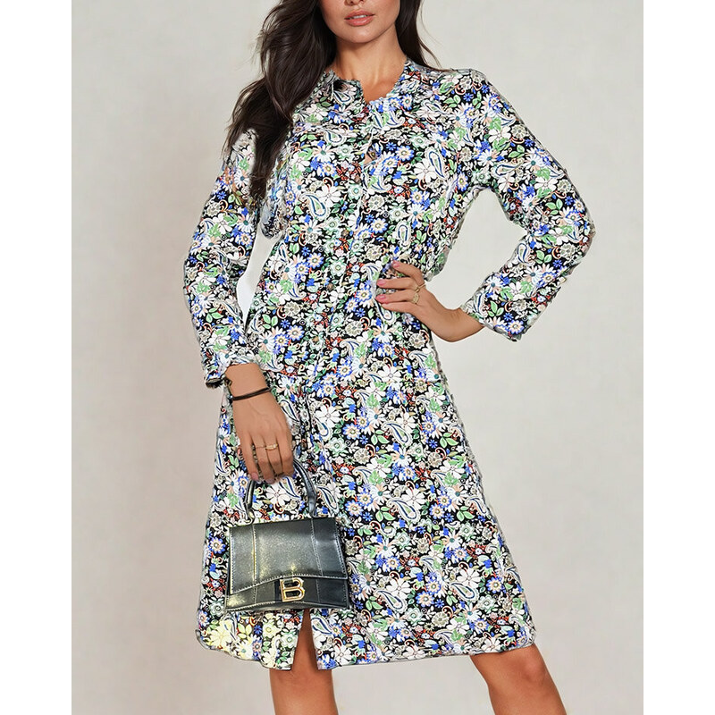Resti Womens midi patterned dress