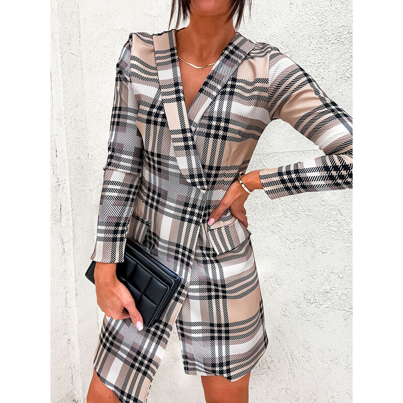 Resti Red womens checkered navy dress