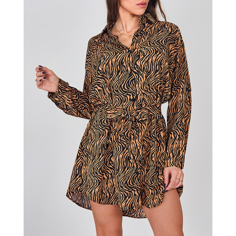 Resti womens mini dress in ala zebra pattern